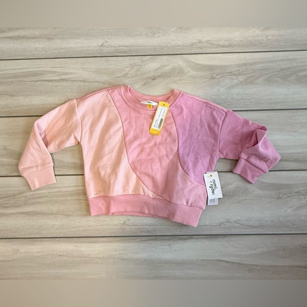 rumi + ryder The Favorite Fleece Crewneck Sweatshirt Pink SZ 4/5 NWT STITCH FIX